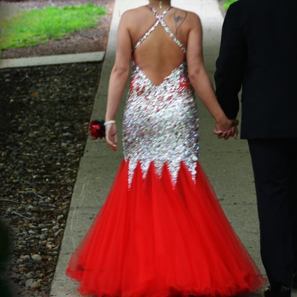 Red prom dress by blush